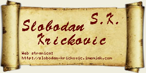 Slobodan Kričković vizit kartica